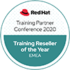 Red Hat Training Reseller Of The Year EMEA 2020 award badge