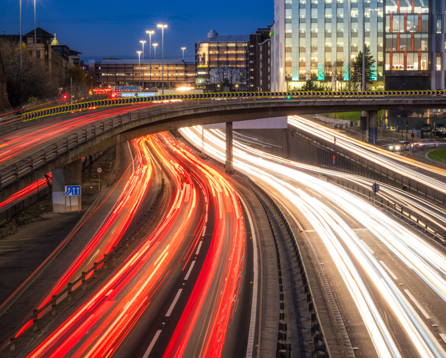 Roads at night