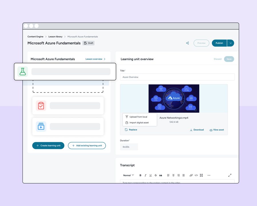 Content engine screenshot
