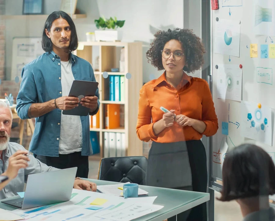 Two colleagues at work