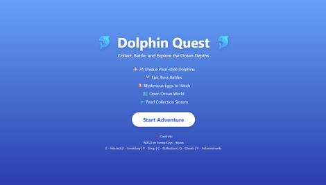Main screen of "Dolphin Quest"