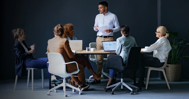 Colleagues in meeting